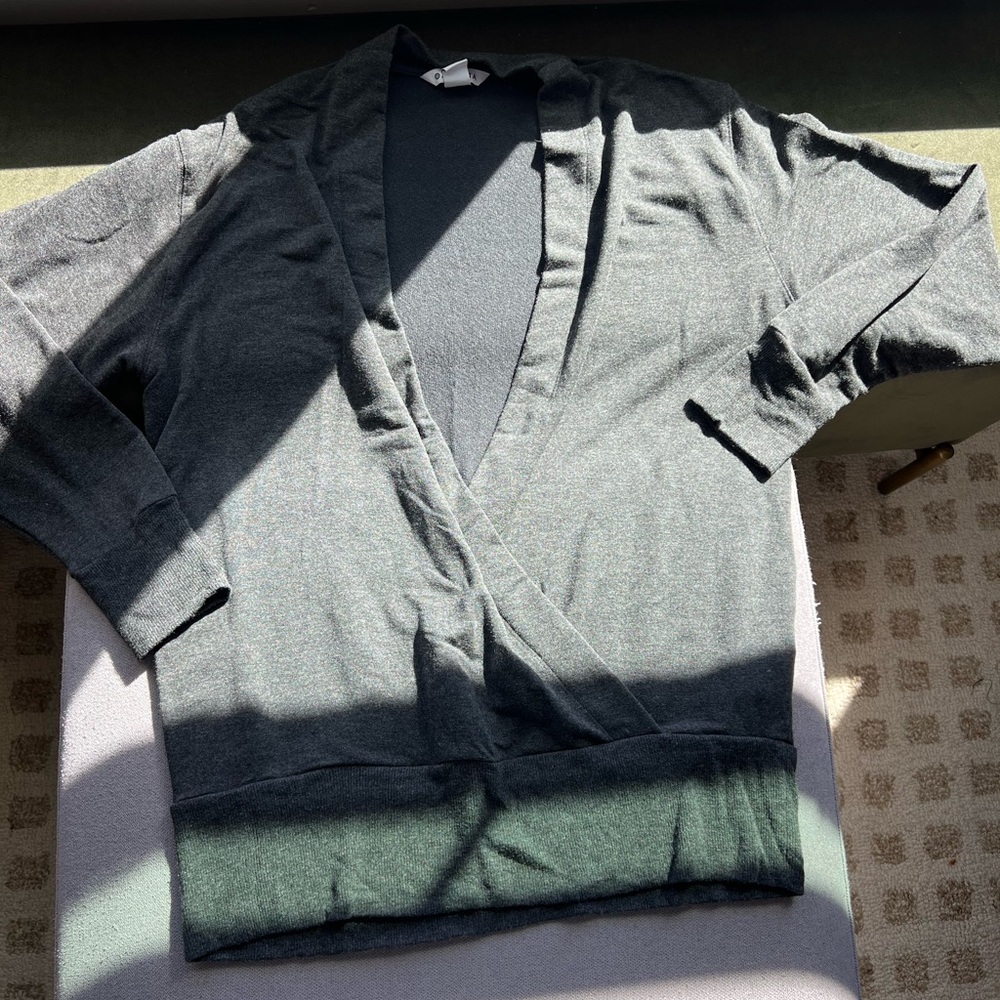 Athleta Women's Dark Gray V-Neck Wrap Sweater